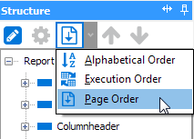 Selecting the Alphabetical/Execution Order dropdown